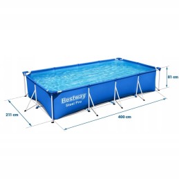 Saugus stačiakampio plieno karkaso sodo baseinas