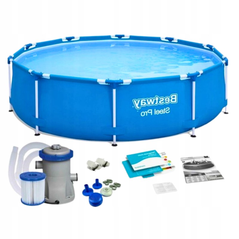 Sodo karkasinis baseinas 366x76cm su filtro siurbliu 7in1 abiko vasara