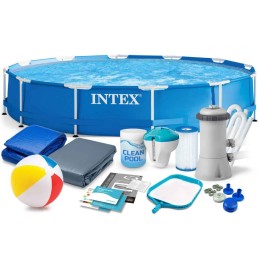 Terasest aiabassein 305 x 76 cm komplekt 15in1 intex 28202