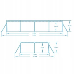 Plieninis sodo baseinas 400 x 211 x 81 cm 5in1 bes