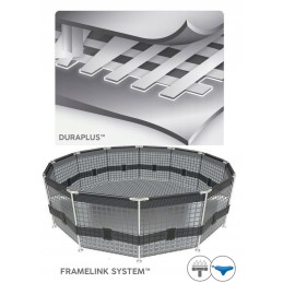 Plieninis sodo baseinas 400 x 211 x 81 cm 5in1 bes