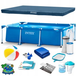 Sodo baseino baseinas su pompa 300 x 200 x 75 cm rinkinys 16 in 1 intex 28272