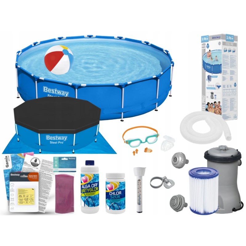 Tērauda dārza baseins 396x84 bestway 5612e ar max sūkni