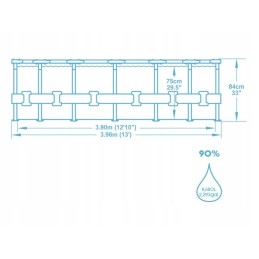 Plieninis sodo baseinas 396x84 bestway 5612e su maksimaliu siurbliu