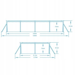 Plieninis sodo baseinas 400 x 211 x 81 cm 5in1 bes