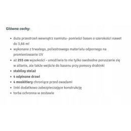 Pavėsinės paviljono palapinės stogelis MSPA 390x390x255 bestway 60305