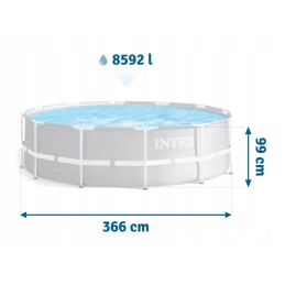 Plieninis sodo baseinas 366 x 99 cm 4in1 intex 26716gn