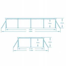 Plieninis sodo baseinas 400 x 211 x 81 cm 5in1 bes
