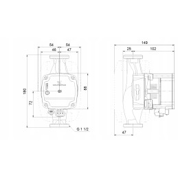 Centrinio šildymo siurblys grundfos alpha1 l 25 60 180mm 230v cirkuliacija 1 50hz 6h