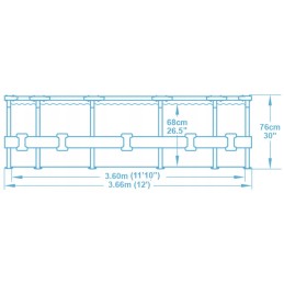 Karkasinis baseinas 366x76 siurblio filtras šeimos sodo rinkinys