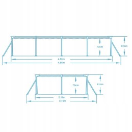 Plieninis sodo baseinas 400 x 211 x 81 cm 5in1 bes