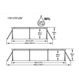 Bestway stačiakampio rėmo baseinas 3 x 2 cm