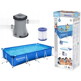 Plieninis sodo baseinas 400 x 211 x 81 cm 5in1