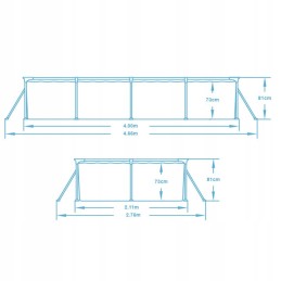 Plieninis sodo baseinas 400 x 211 x 81 cm rinkinys 5in1 bestway 56405